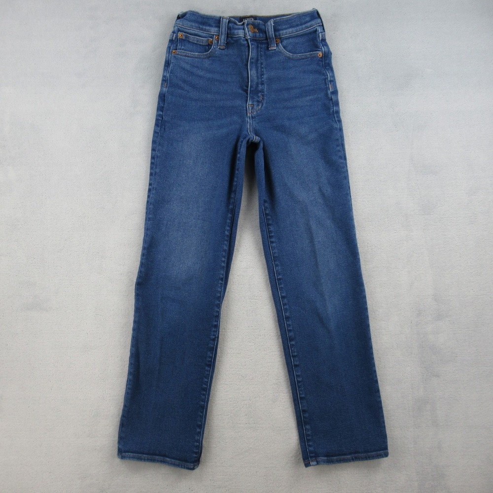 J.Crew Stovepipe Jeans Womens 24 Blue High Rise Slim Straight Denim CB354 FA24